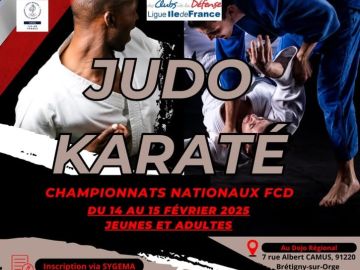 [𝗖𝗵𝗮𝗺𝗽𝗶𝗼𝗻𝗻𝗮𝘁 𝗱𝗲 𝗝𝘂𝗱𝗼/𝗞𝗮𝗿𝗮𝘁𝗲́ - 𝗙𝗖𝗗]

La Ligue îledefrance FCD organise le championnat national de judo et karaté du 14 au 15 février 2025 ! 

Toutes les...